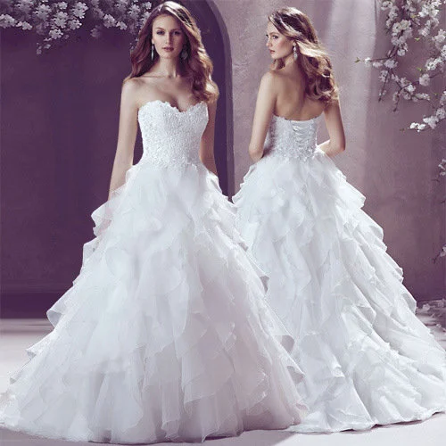 ruffled wedding dress 1460-001