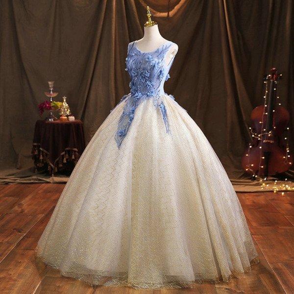 blue and gold quinceanera dresses-01