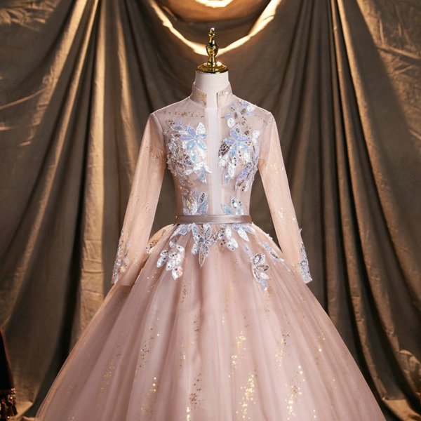 dusky pink ball gown 1472-06