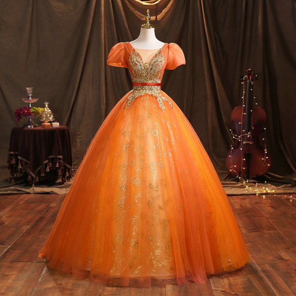 orange quinceanera dresses 1468-02