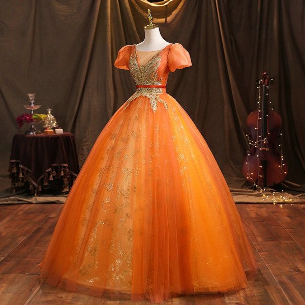 orange quinceanera dresses 1468-03