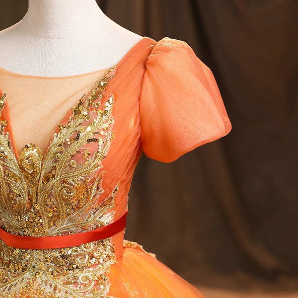 orange quinceanera dresses 1468-05