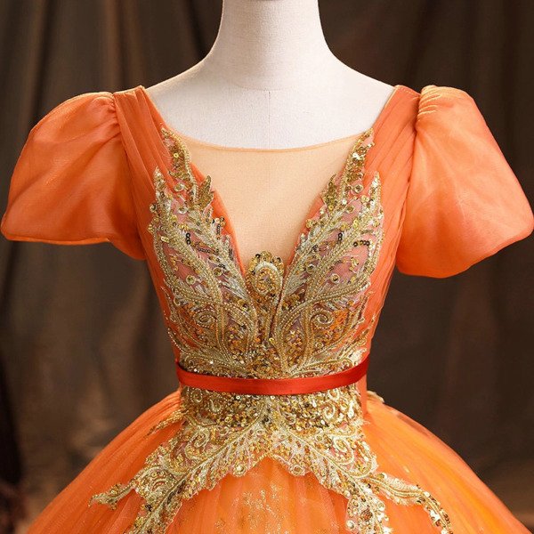 orange quinceanera dresses 1468-06