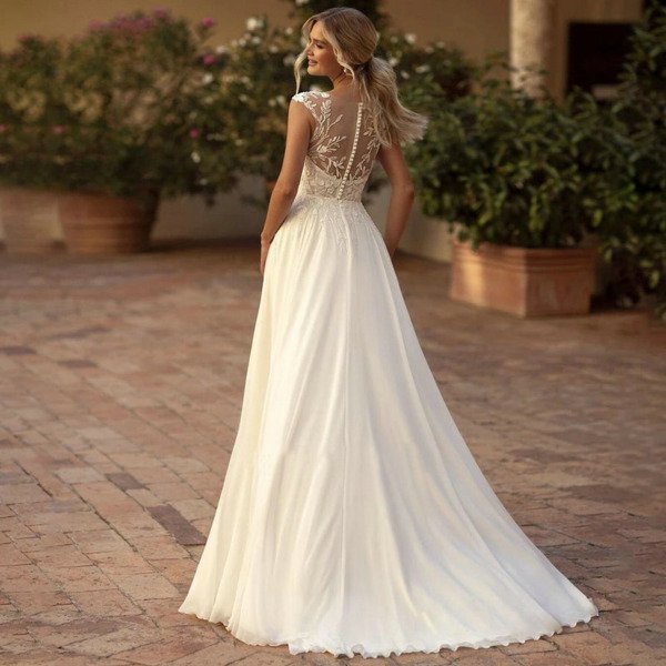 high slit wedding dress 1489-002