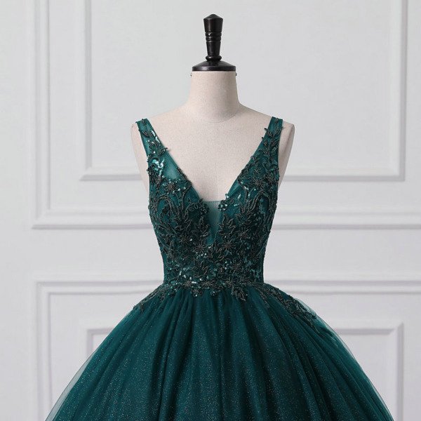 dark green wedding dress 1502-002