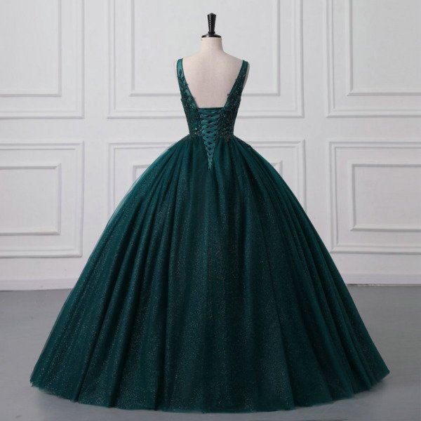 dark green wedding dress 1502-006