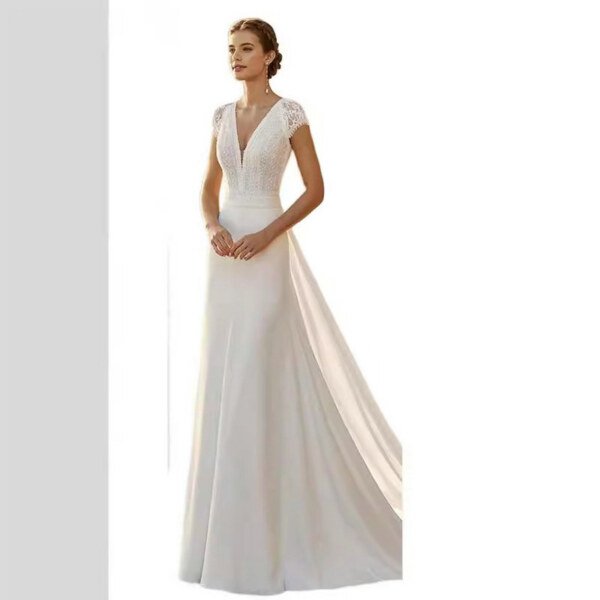 backless a line wedding dress 1516-003