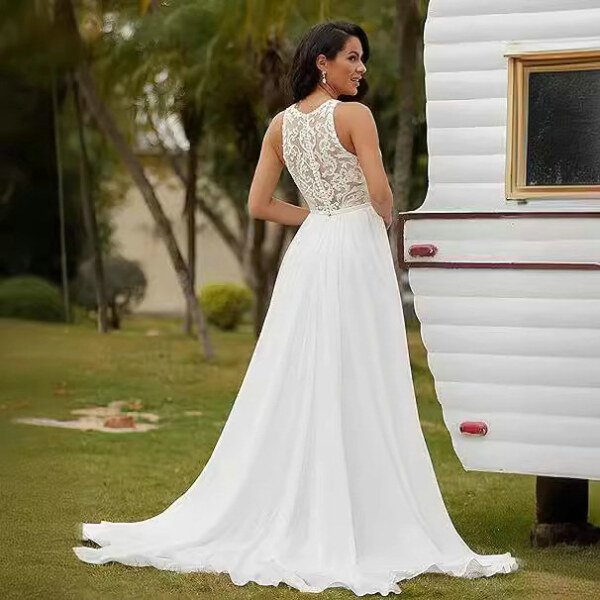 halter a line wedding dress 1519-002