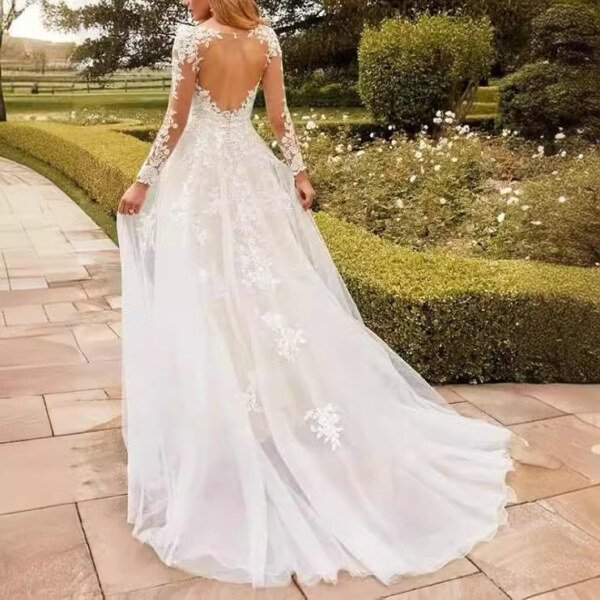 lace a line wedding dress 1511-002