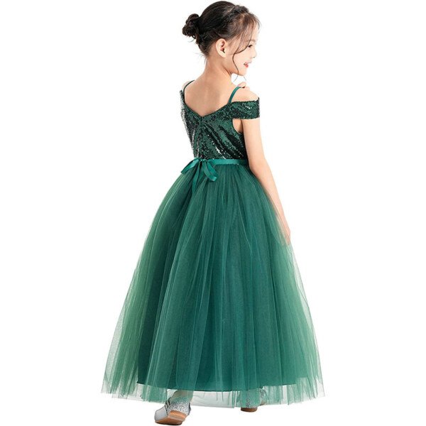 emerald green flower girl dress 1566-005