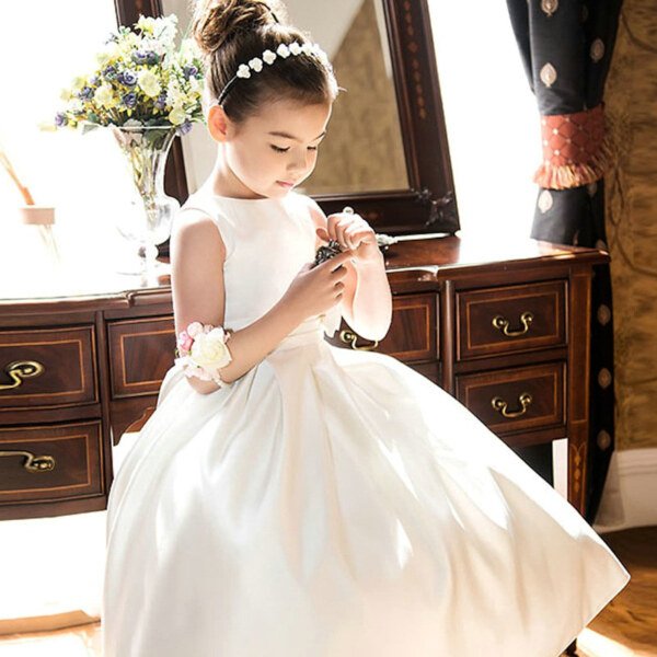 satin flower girl dress 1565-001