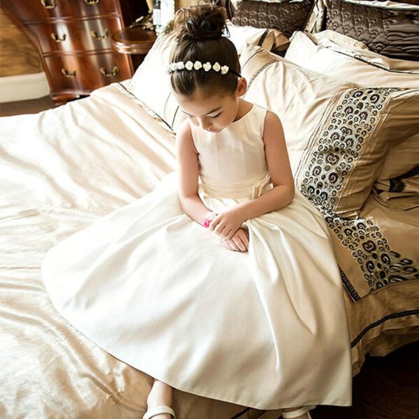 satin flower girl dress 1565-002