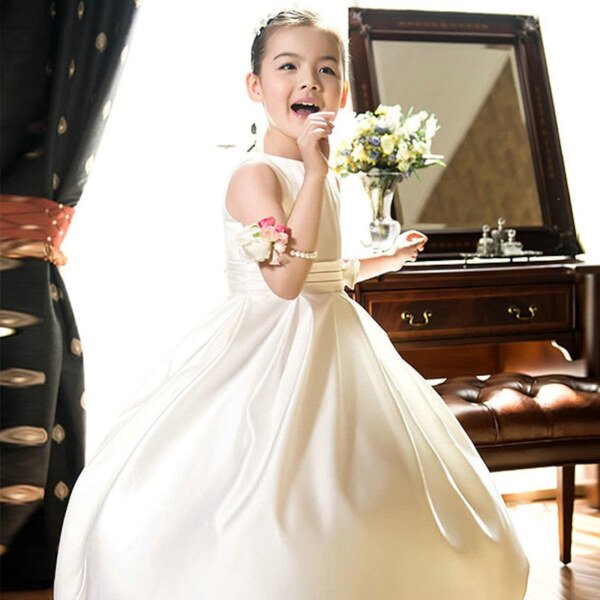 satin flower girl dress 1565-004